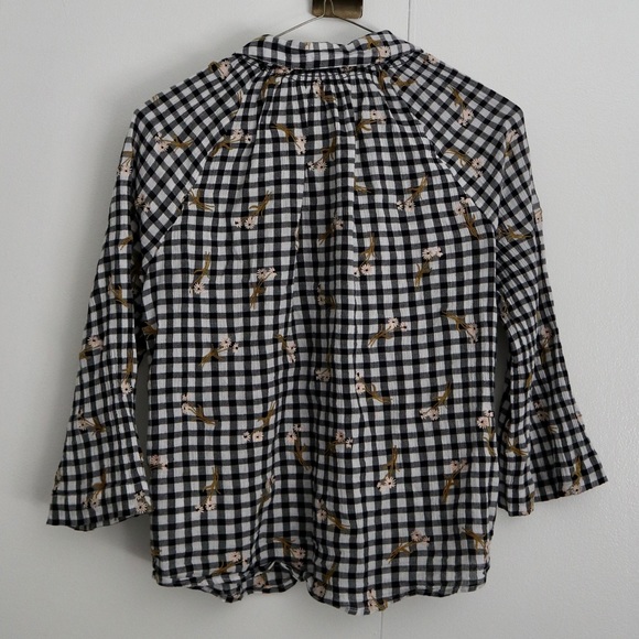 Madewell embroidered floral gingham button up - Picture 3 of 4